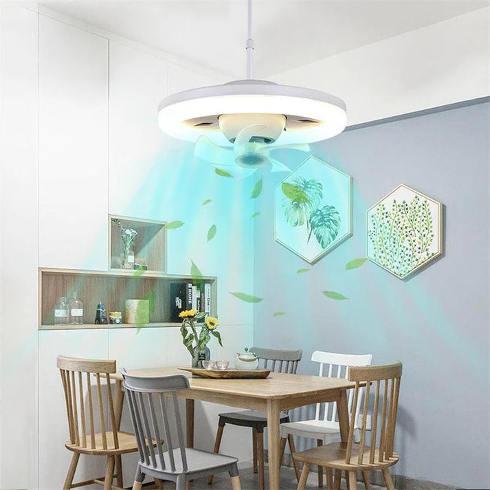 Ceiling Fan with Circular LED Lamp and Bivolt Remote Control